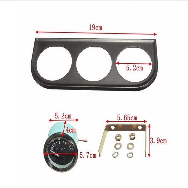 Car-Auto-Meter-Trio-Ammeter-Water-Temp-Oil-Pressure-Gauge-Mechanical-Sliver-1015470