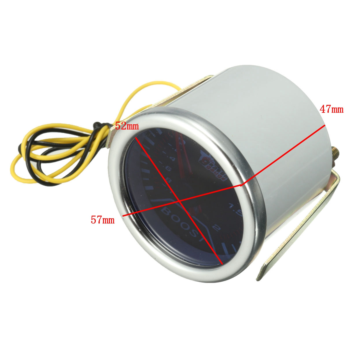 Chrome-Ring-52mm-2-Inch-Green-LED-BAR-Turbo-Pressure-Boost-Gauge-Smoked-Dial-Face-Vacuum-Pipe-1425331