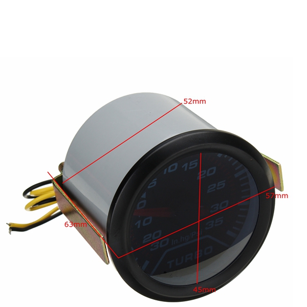 Universal-52mm-2Prime-White-LED-Car-Turbo-Boost-Press-Pressure-Gauge-Smoked-Dial-Psi-1030240