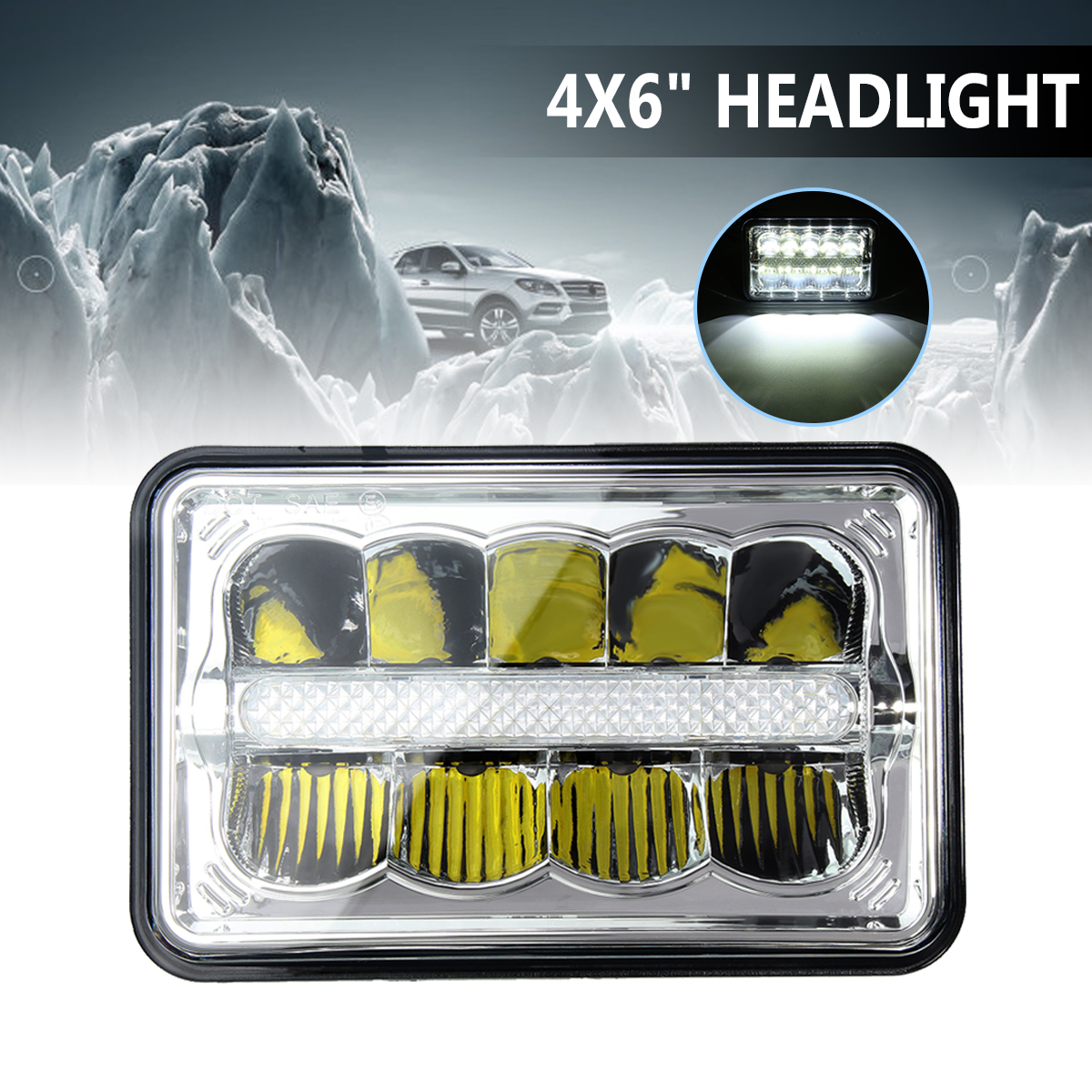 1Pcs-4X6-Inch-H4-20W-LED-Headlights-Lamp-White-WDRL-HiLo-Beam-for-Truck-Pickup-Trailer-1111379