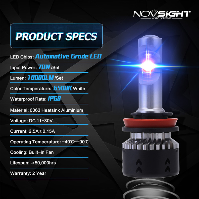2PCS-70W-6500K-Car-LED-Headlights-H1H4H7H11-Conversion-Kit-Fog-Light-Bulb-IP68-1638002