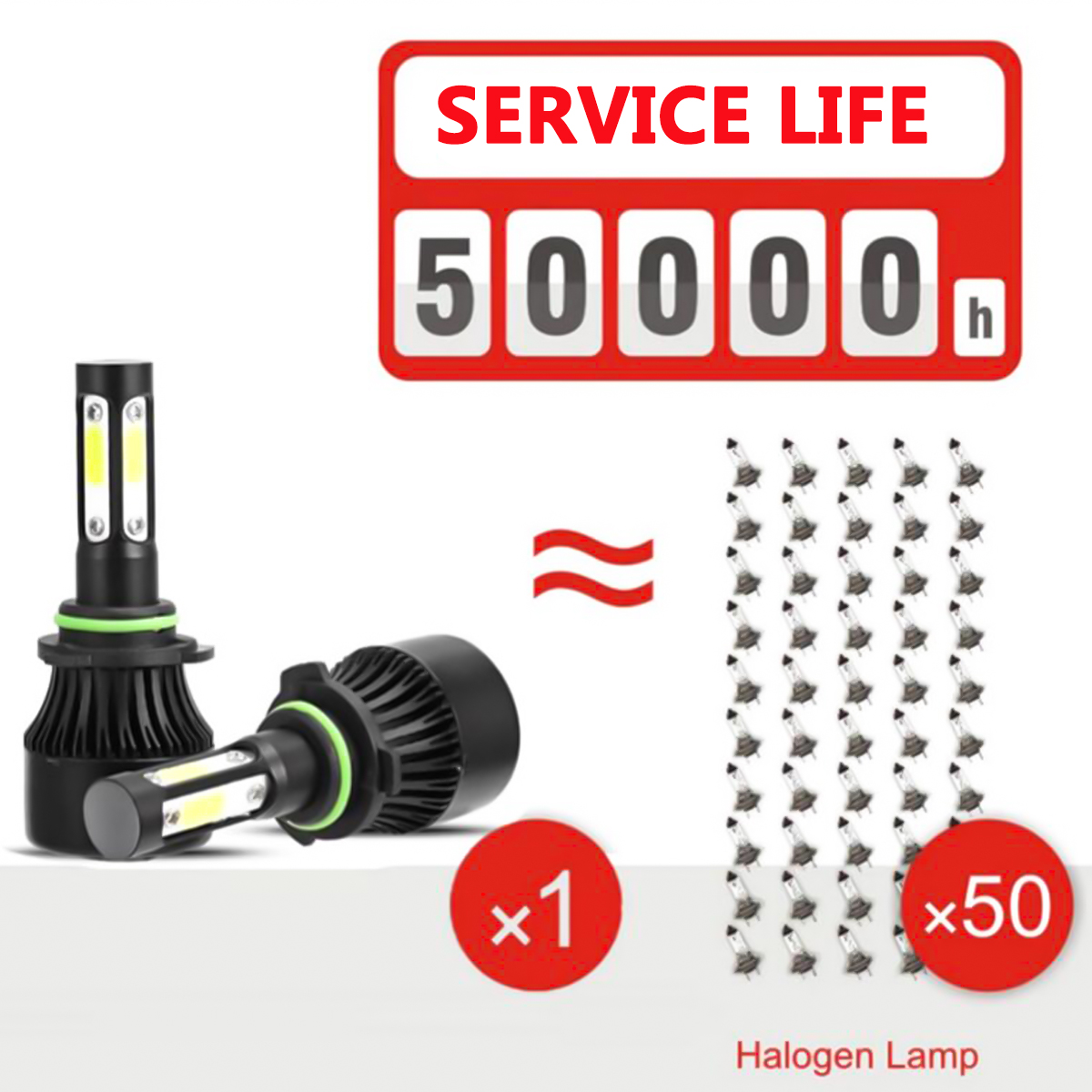 4-Side-COB-LED-Car-Headlights-90059006H11-Hi-Low-Beam-Fog-Light-Bulb-6000K-120W-2Pcs-1751935