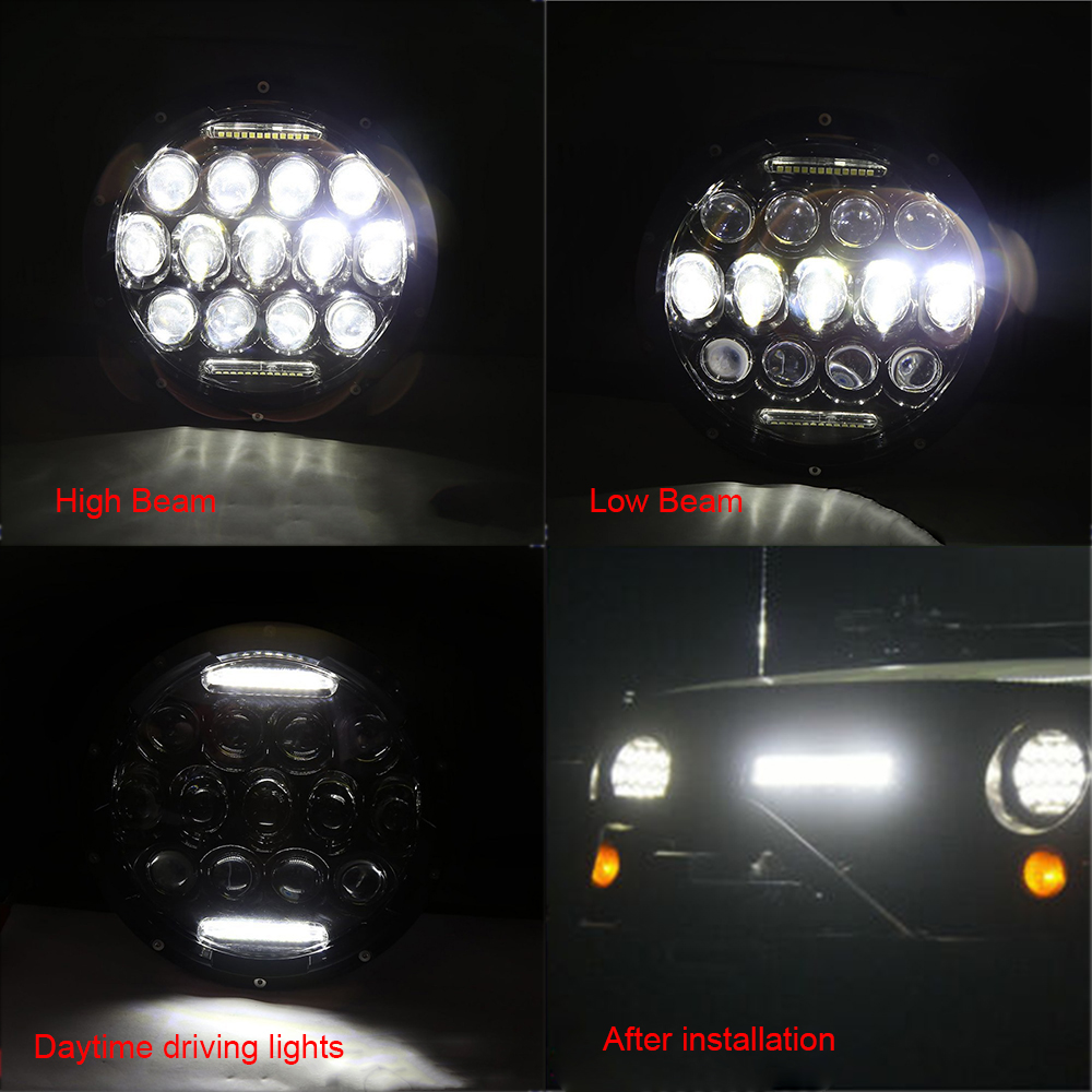 7-Inch-75W-Car-LED-Headlight-High-Low-Beam-DRL-H4-Adapter-For-Jeep-Wrangler-1806693