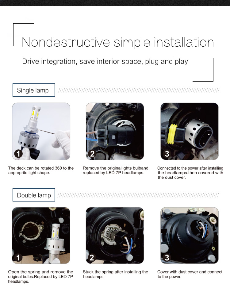 7P-90W-LED-Headlights-Bulbs-Fog-Lamps-H1-H4-H7-10000LM-6000K-White-Universal-2PCS-1456402