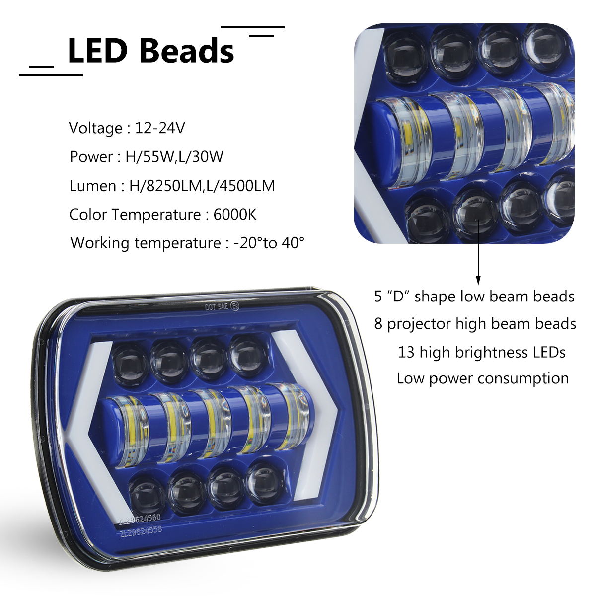 7X6Inch-H4-LED-Car-Headlights-Hi-Lo-Combo-Beam-Halo-DRL-55W-for-Jeep-Cherokee-Pickup-1274606