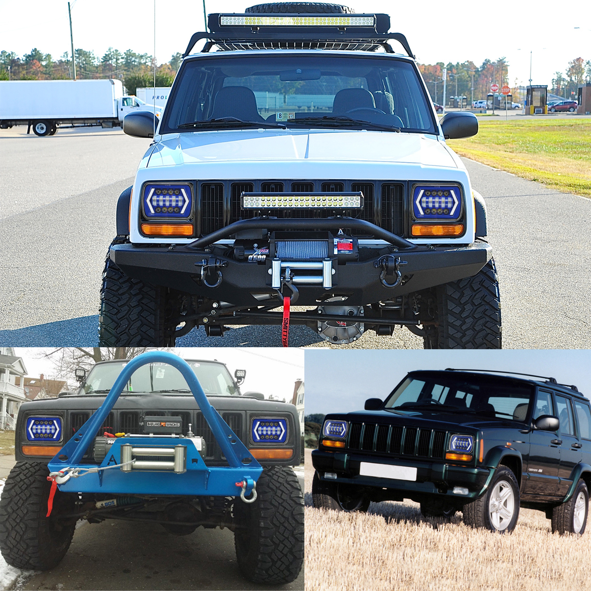 7X6Inch-H4-LED-Car-Headlights-Hi-Lo-Combo-Beam-Halo-DRL-55W-for-Jeep-Cherokee-Pickup-1274606