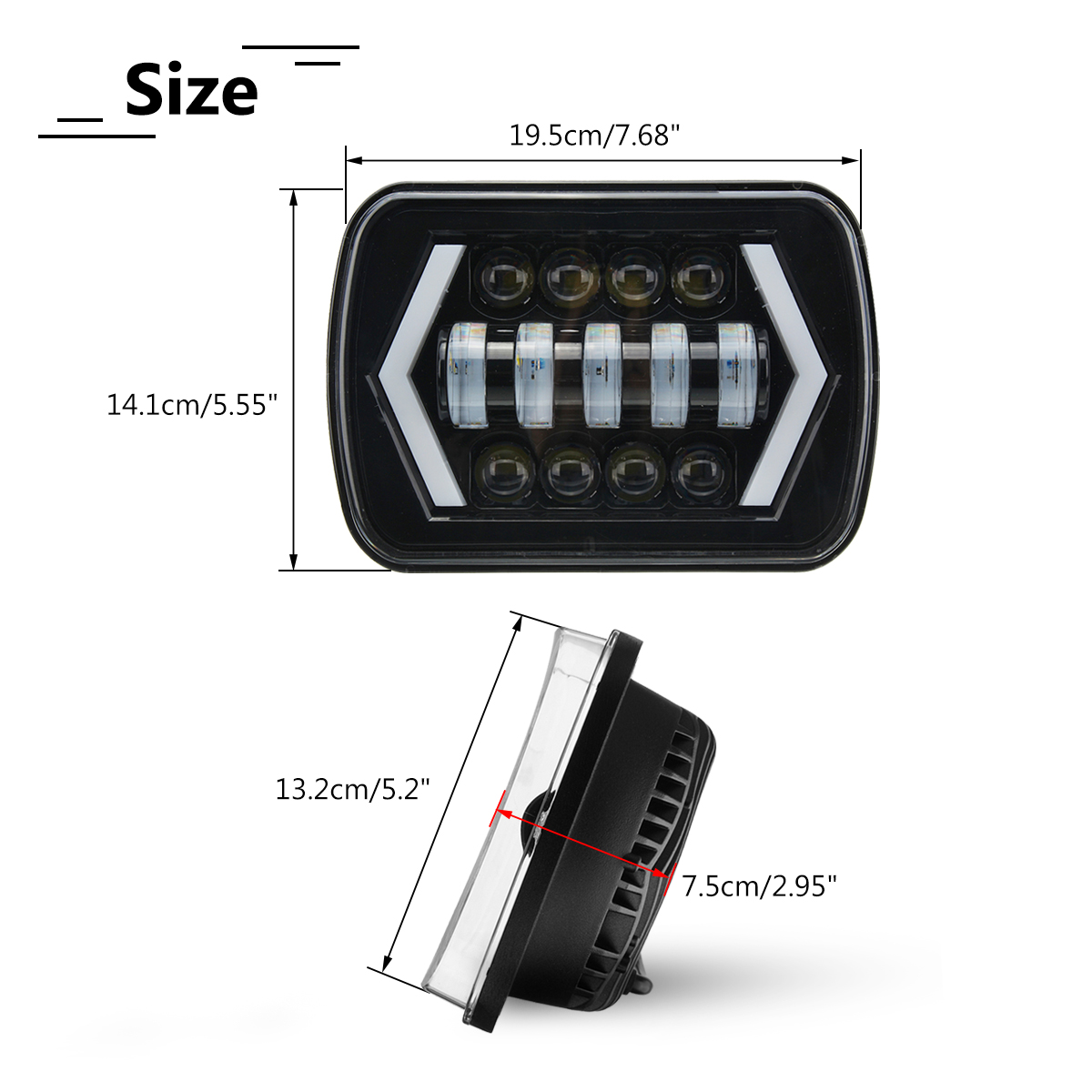 7x6-5X7-55W-H4-LED-Headlights-DRL-1PCS-for-JeepCherokee-XJWrangler-YJToyota-Pickup-1292000