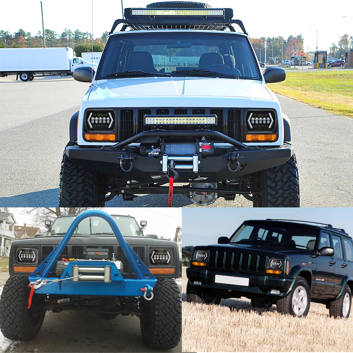7x6-5X7-55W-H4-LED-Headlights-DRL-1PCS-for-JeepCherokee-XJWrangler-YJToyota-Pickup-1292000