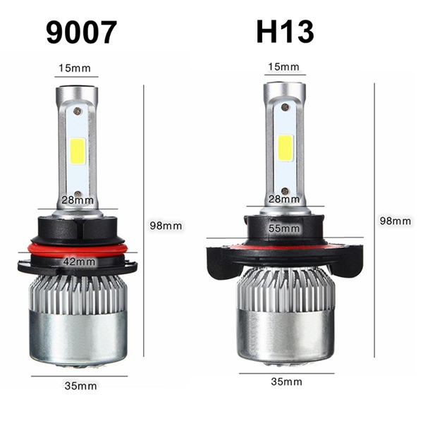9007-H13-72W-8000LM-6500K-Car-COB-LED-Headlight-Kit-HiLo-Bulbs-1136471