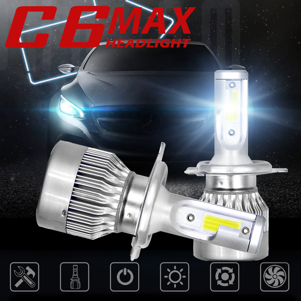 C6MAX-72W-Car-COB-LED-Headlights-Bulb-Fog-Light-H1-H4-H7-H8H9H11-9005-9006-9012-H13-7600LM-6000K-Whi-1593143