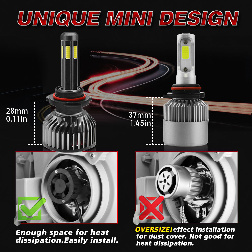 F2-COB-LED-Car-Headlights-9005-9006-H4-H7-H11-H1-Bulbs-Fog-Lamps-55W-6500LM-6500K-2PCS-1579151