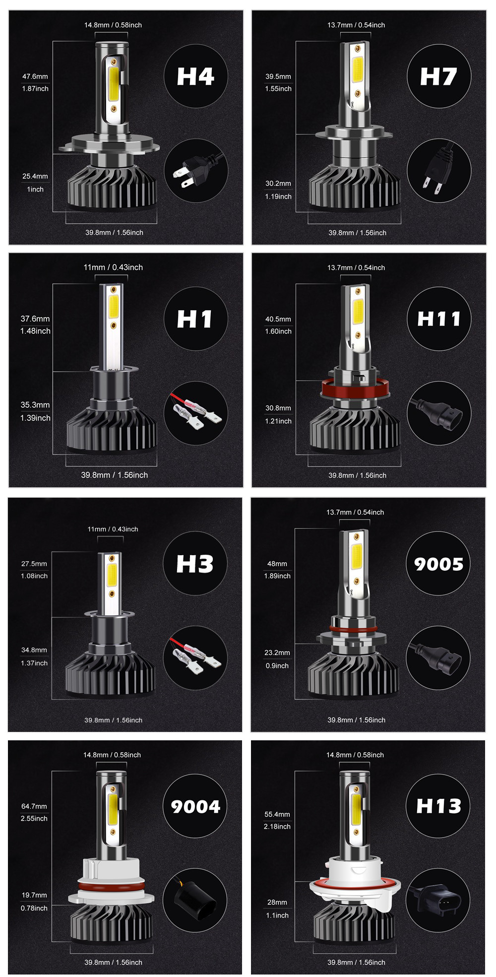 Infitary-F2-Car-COB-LED-Headlights-Bulbs-Fog-Lamp-H1-H3-H4-H7-H11-9005-9006-12V-24V-72W-8000LM-6500K-1476902