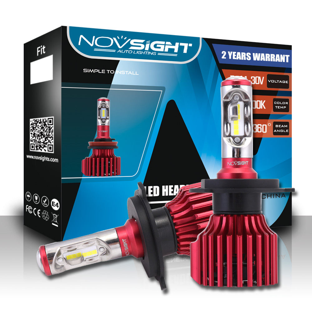 NovSight-A381-N6-LED-Car-Headlights-Bulbs-60W-10000LM-H1-H3-H4-H7-H11-9005-9006-6500K-White-1310813