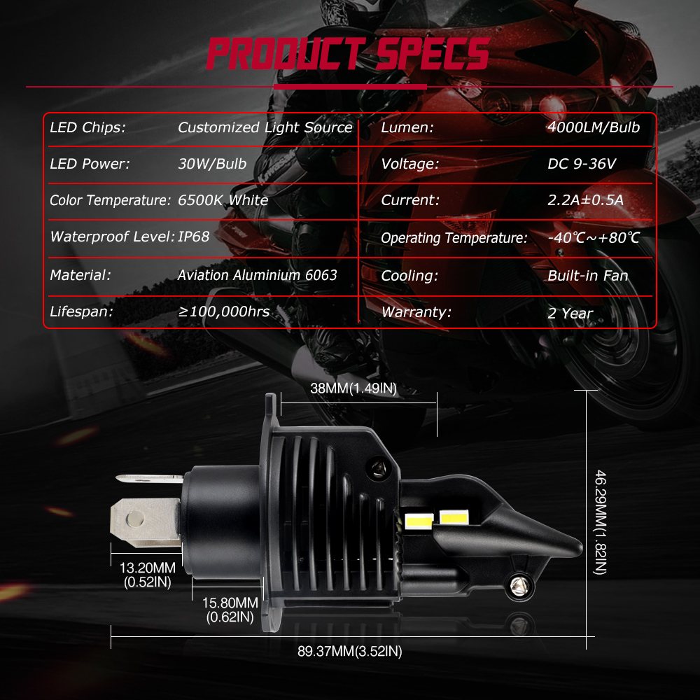 NovSight-N20B-LED-Headlights-High-Low-Combo-Beam-Bulb-H4-60W-8000LM-6500K-White-1PCS-for-Car-Motorcy-1490075