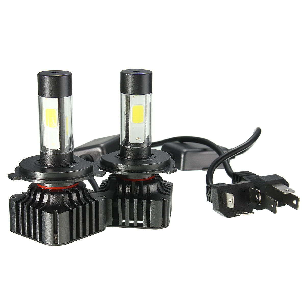 Pair-V8-40W-4800LM-6000K-White-Car-COB-LED-Headlights-H4-H7-H8H11-H13-9004-9005-9006-1104849