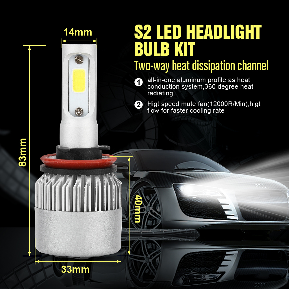 S2-72W-Car-COB-LED-Headlights-H4-H7-H1-9005-9006-H11-Fog-Lights-Bulb-8000LM-6500K-2Pcs-1720546