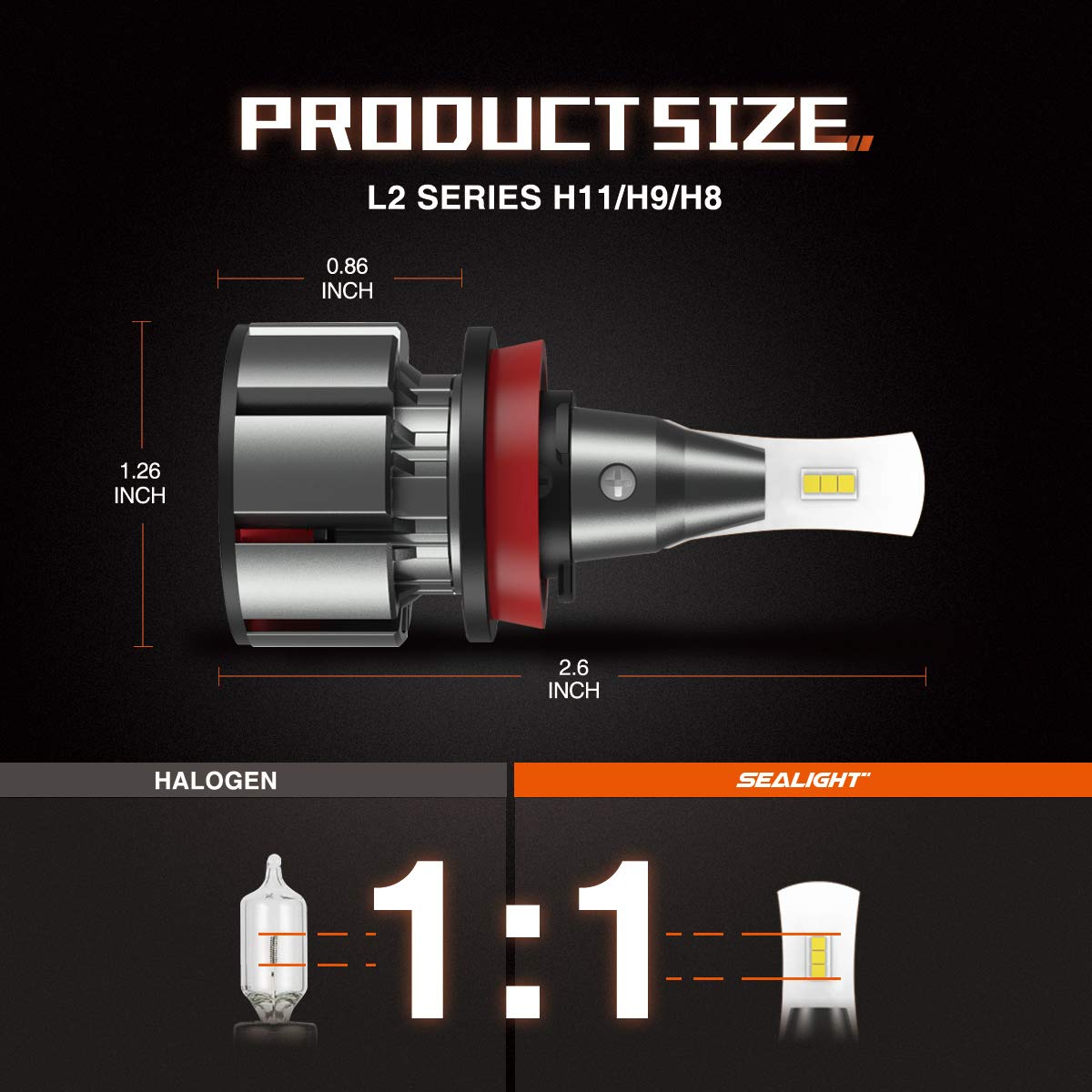SEALIGHT-L2-Car-LED-Headlights-Bulbs-H4-H7-H11H8H9-9005-9006-Fog-Light-80W-8000LM-6000K-2PCS-1576724