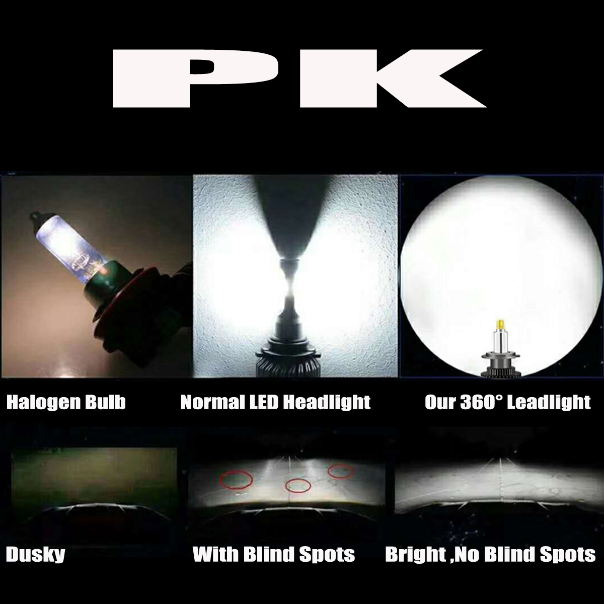 X8-CSP-6-Sides-LED-Car-Headlights-Bulbs-H1-H7-90059006-9012-D-Series-100W-14400LM-3D-360-Degree-Fog--1526345