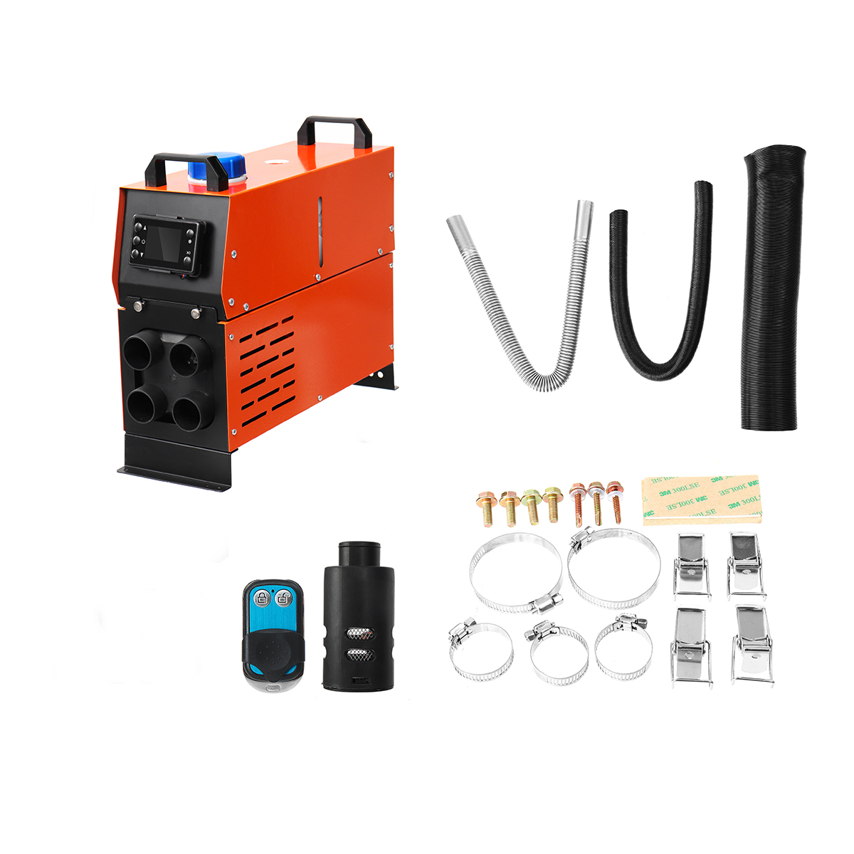 12V-5000W-Diesel-Air-Heater-Single--4-Holes-Tank-Remote-Control-Thermostat-Caravan-Motorhome-RV-1390619