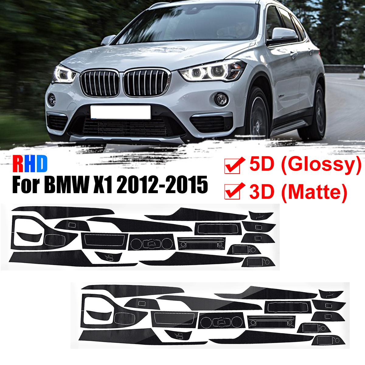 15Pcs-RHD-Carbon-Fiber-Sticker-Interior-Vinyl-Decal-For-BMW-X1-2012-2015-3D--5D-1674124
