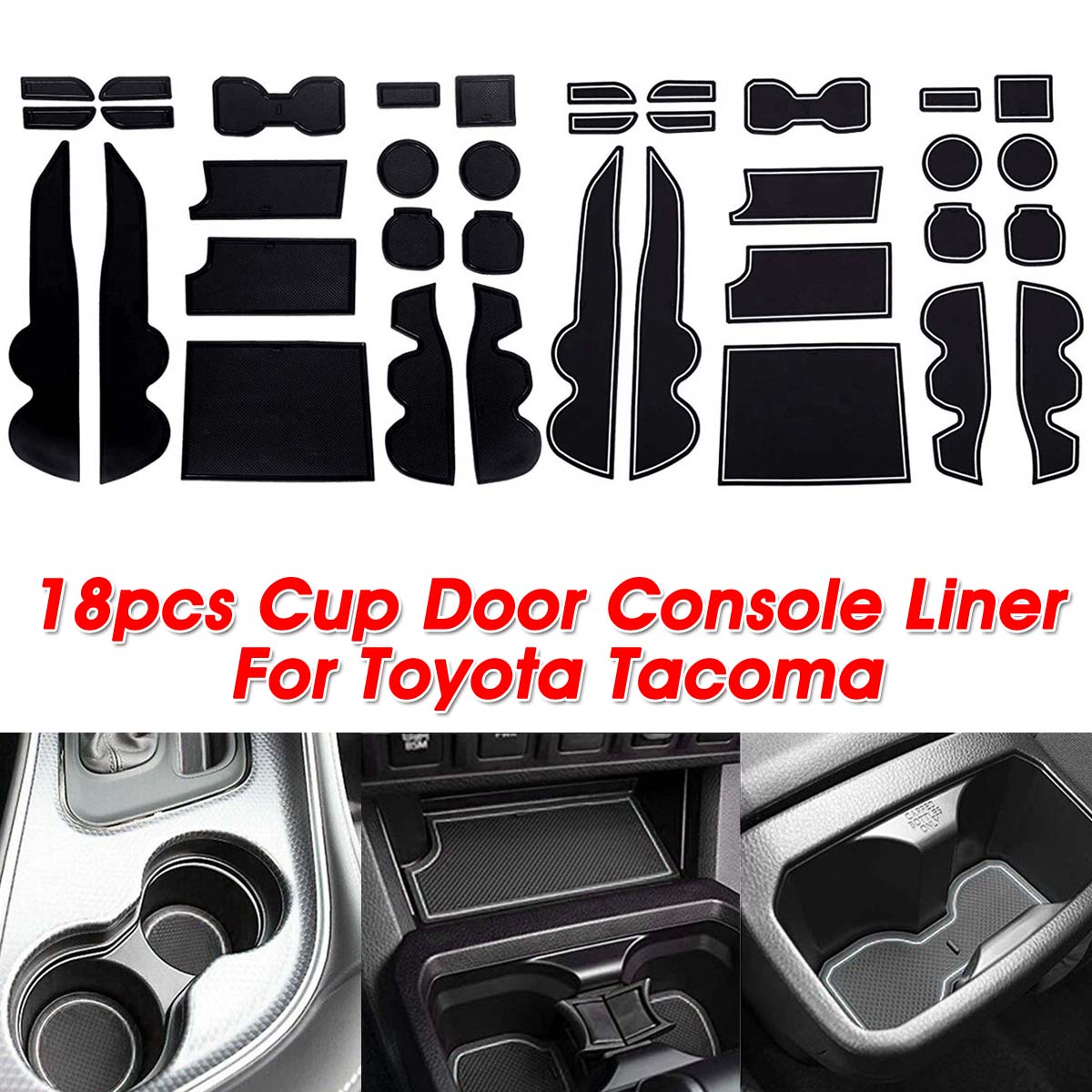 18x-Cup-Door-Center-Console-Liner-Anti-slip-Mats-Trim-For-Toyota-Tacoma-1682296