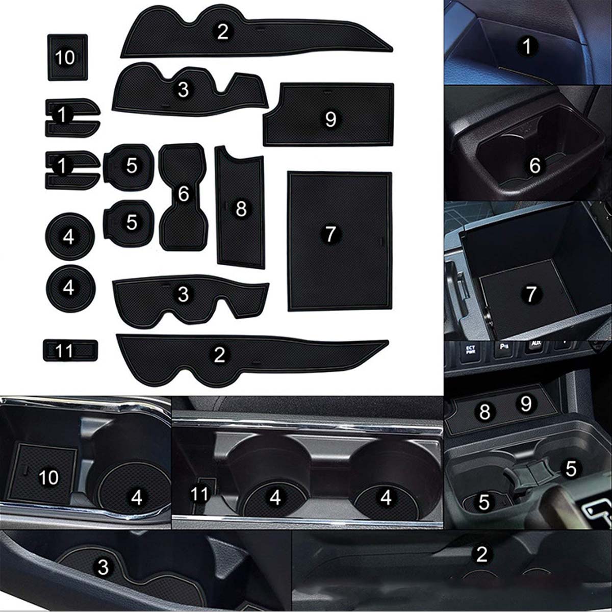 18x-Cup-Door-Center-Console-Liner-Anti-slip-Mats-Trim-For-Toyota-Tacoma-1682296