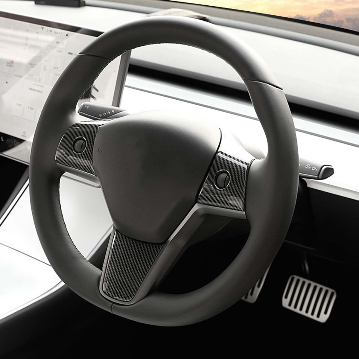 3pcs-ABS-Steering-Wheel-Cover-Trim-Carbon-Fiber-For-Tesla-model-3-17-19-1674410
