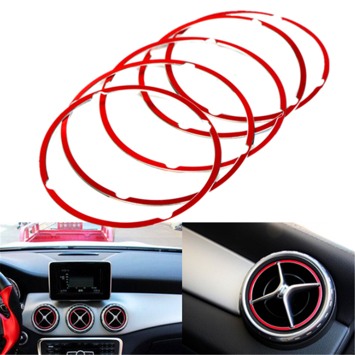 5pcs-Red-Air-Vent-Outlet-Ring-Cover-For-Mercedes-Benz-CLA-GLA180-200-220-260-1054978