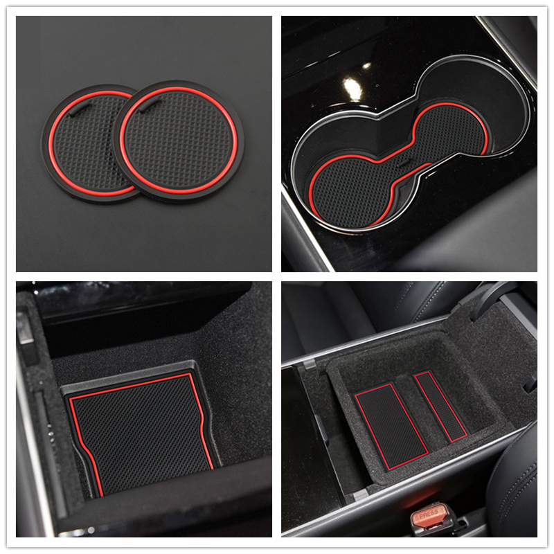 7Pcs-Auto-Car-Accessories-Water-Cup--Coasters-Slot-Non-Slip-Carbon-Fiber-1682307
