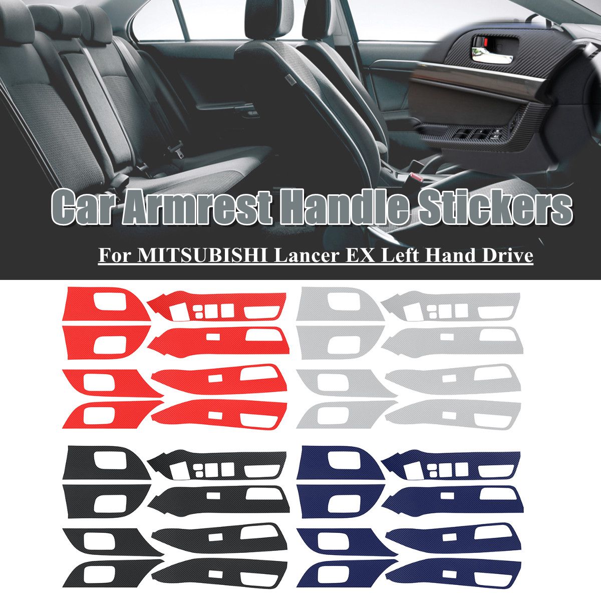 8pcs-Car-Carbon-Fiber-Armrest-Handle-Sticker-Decoration-For-MITSUBISHI-1685690