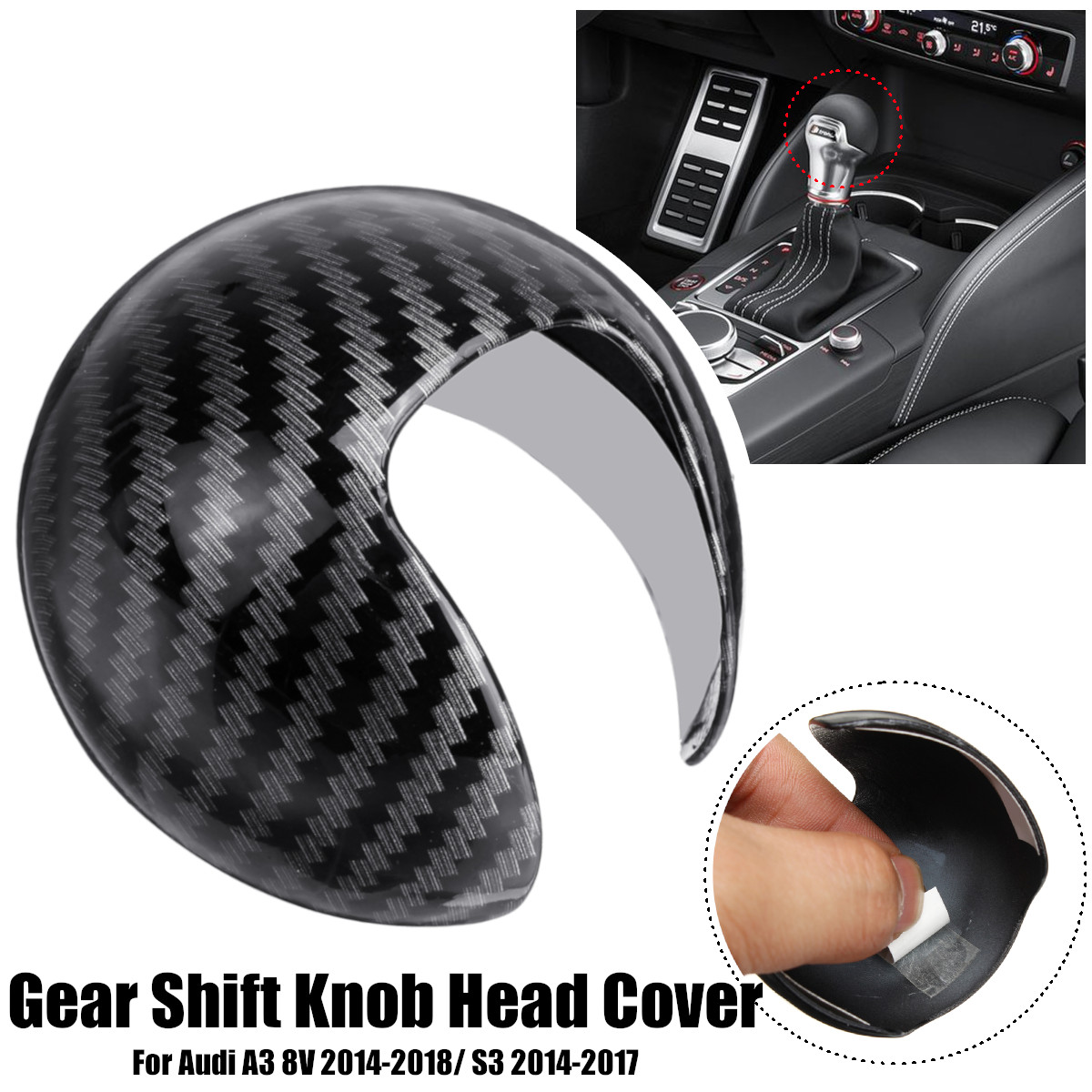 Car-Carbon-Fiber-Gear-Shift-Knob-Head-Cover-Cap-Trim-for-AUDI-A3-S3-8V-2014-2018-1674381