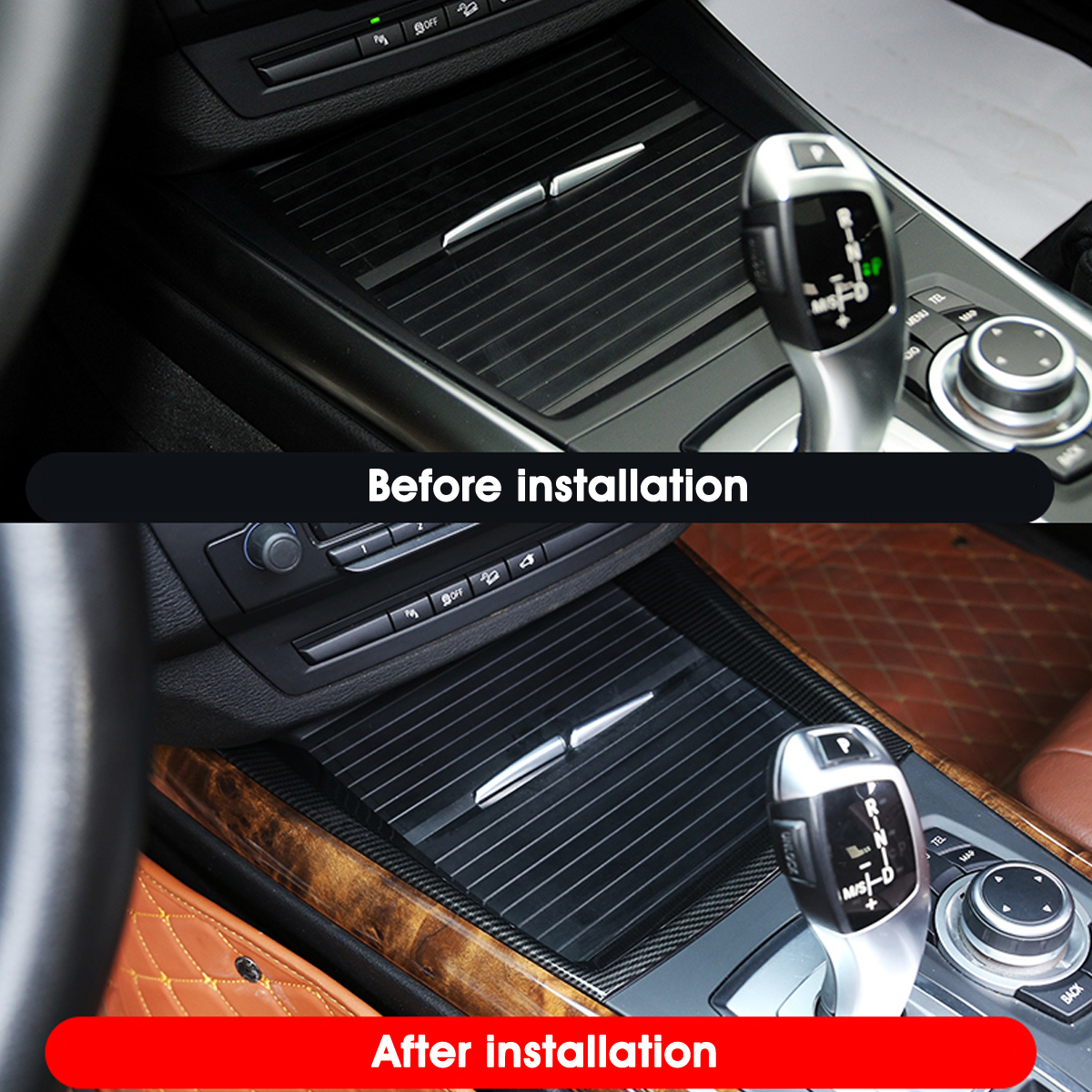 Carbon-Fiber-Water-Cup-Holder-Interior-Cover-Trim-Decor-For-BMW-X5-E70-2008-2013-1674400