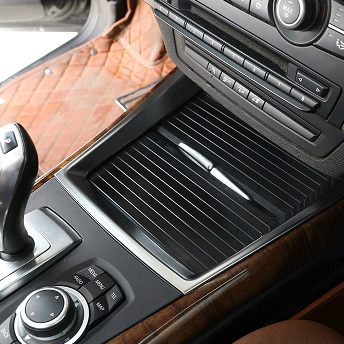 Carbon-Fiber-Water-Cup-Holder-Interior-Cover-Trim-Decor-For-BMW-X5-E70-2008-2013-1674400