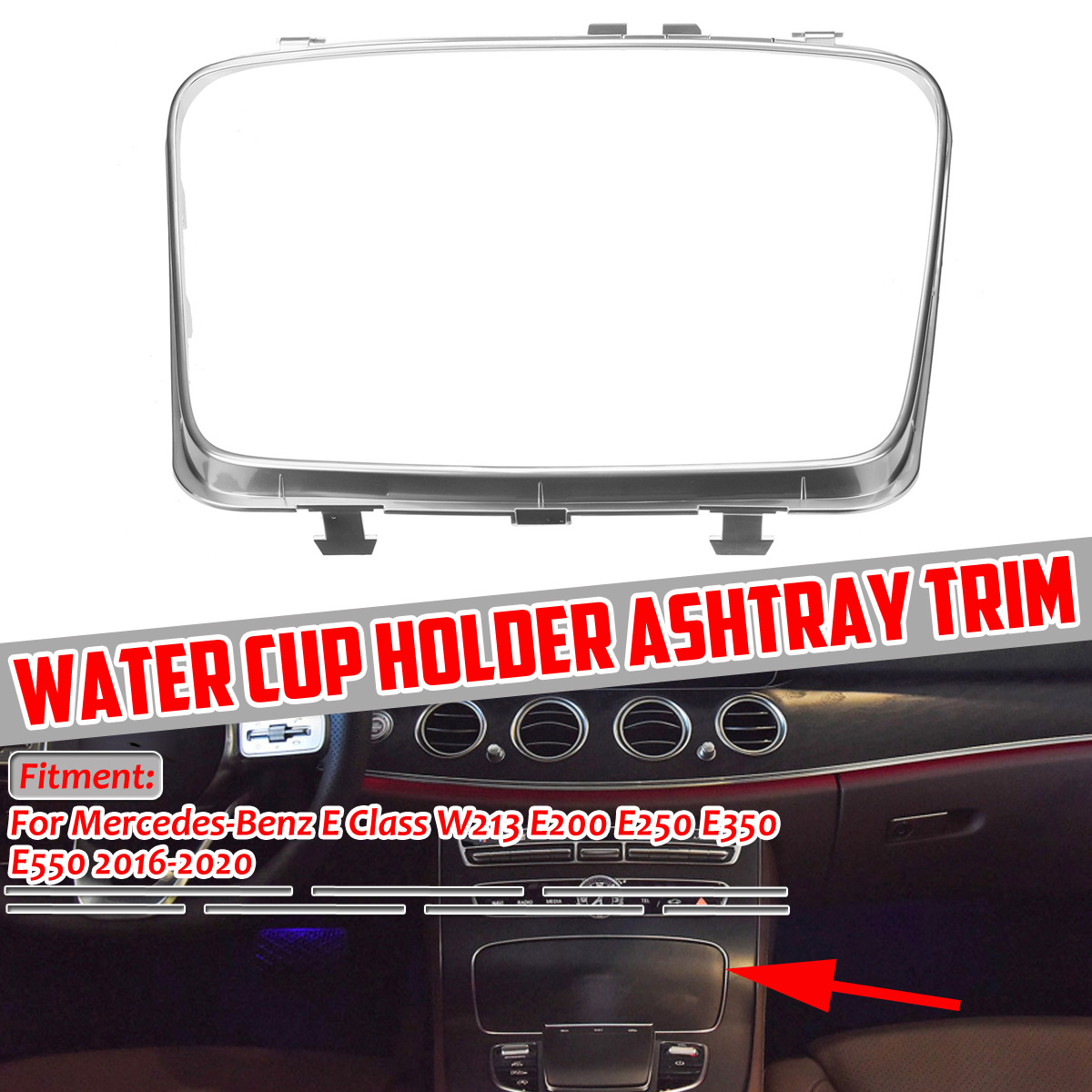 Cup-Holder-Box-Replacement-Frame-For-Mercedes-W213-E200-E250-E350-E550-2016-2020-1826977