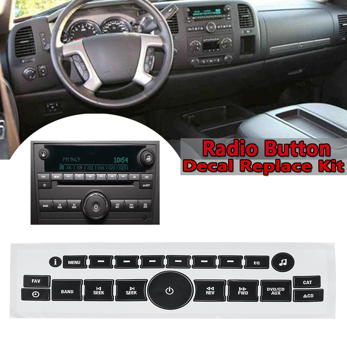 For-2007-14-Chevy-GM-Buick-Saturn-Radio-Button-Decal-Sticker-Repair-Replace-1685307