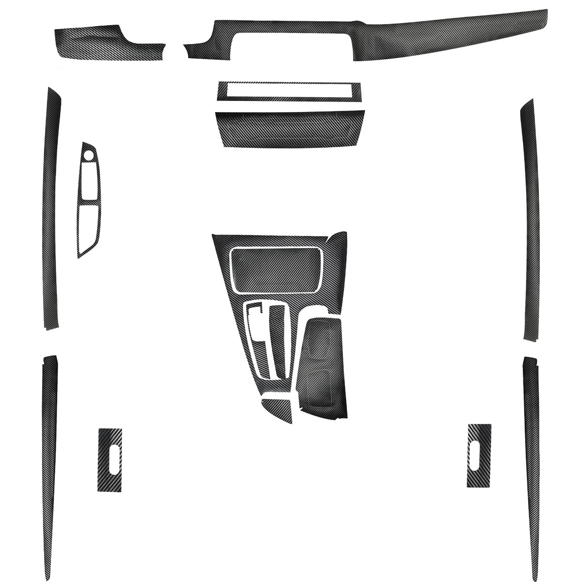 For-BMW-F10-F18-5-Series-Carbon-Fiber-Patern-Sticker-Interior-Vinyl-Decal-Trim-1674373