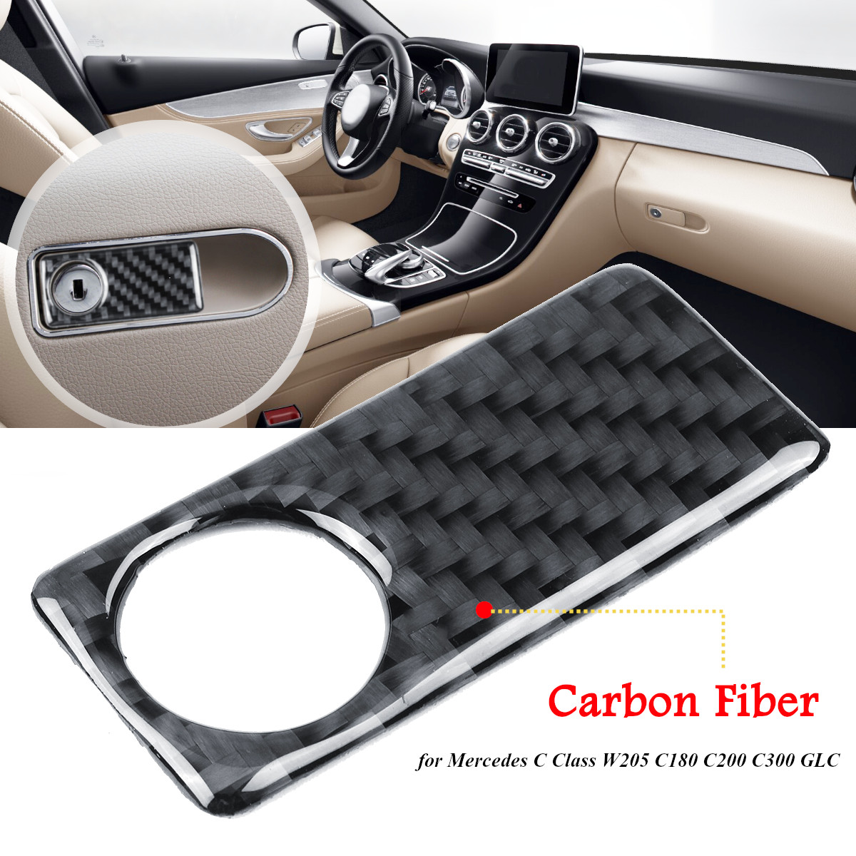 For-Mercedes-C-Class-W205-C180-C200-C300-GLC-Carbon-Fiber-Car-Interior-Door-Handle-Cover-Sticker-1671437