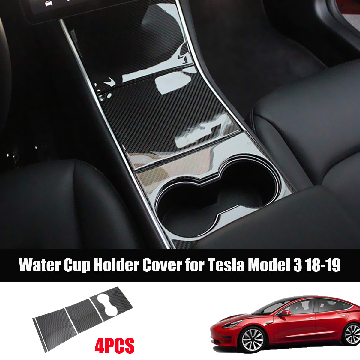 Real-Carbon-Fiber-Interior-Water-Cup-Holder-Cover-Trim-For-Tesla-Model-3-1826970