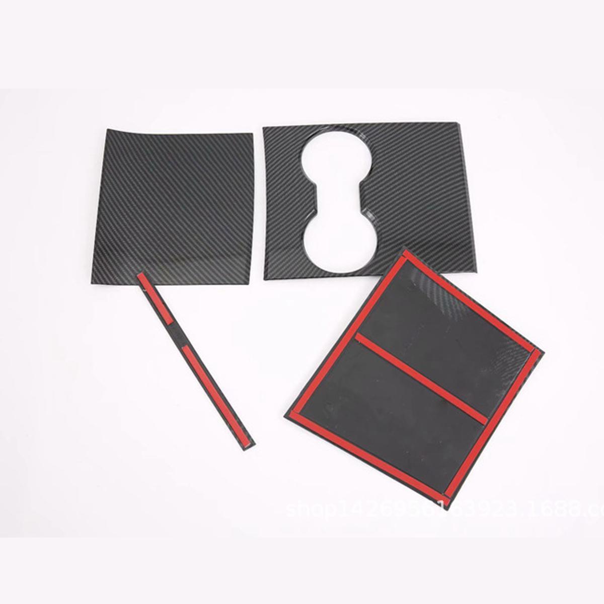 Real-Carbon-Fiber-Interior-Water-Cup-Holder-Cover-Trim-For-Tesla-Model-3-1826970