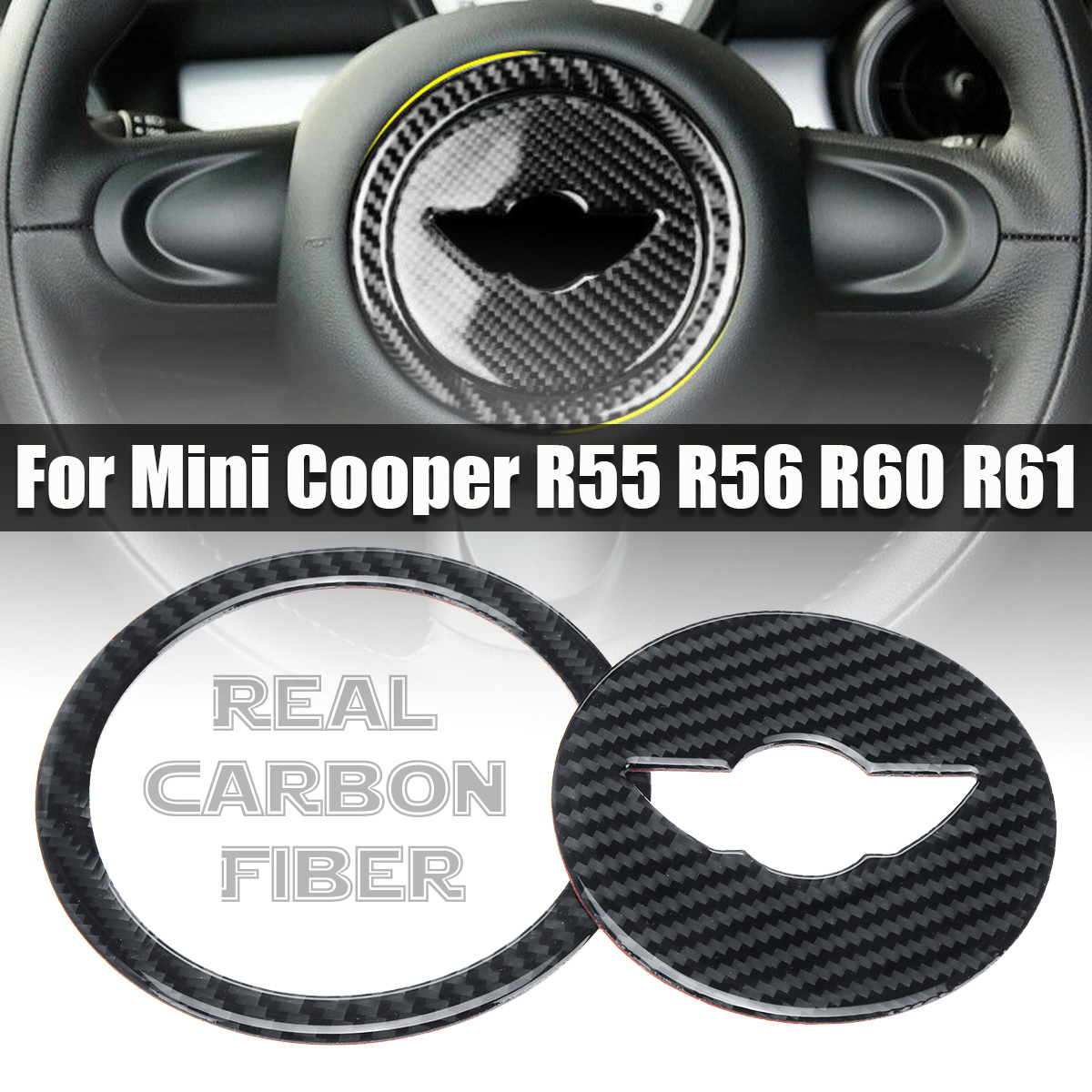 Real-Carbon-Fiber-Steering-Wheel-Sticker-Cover-Trim-For-Mini-Cooper-R55-R56-R60-1674378