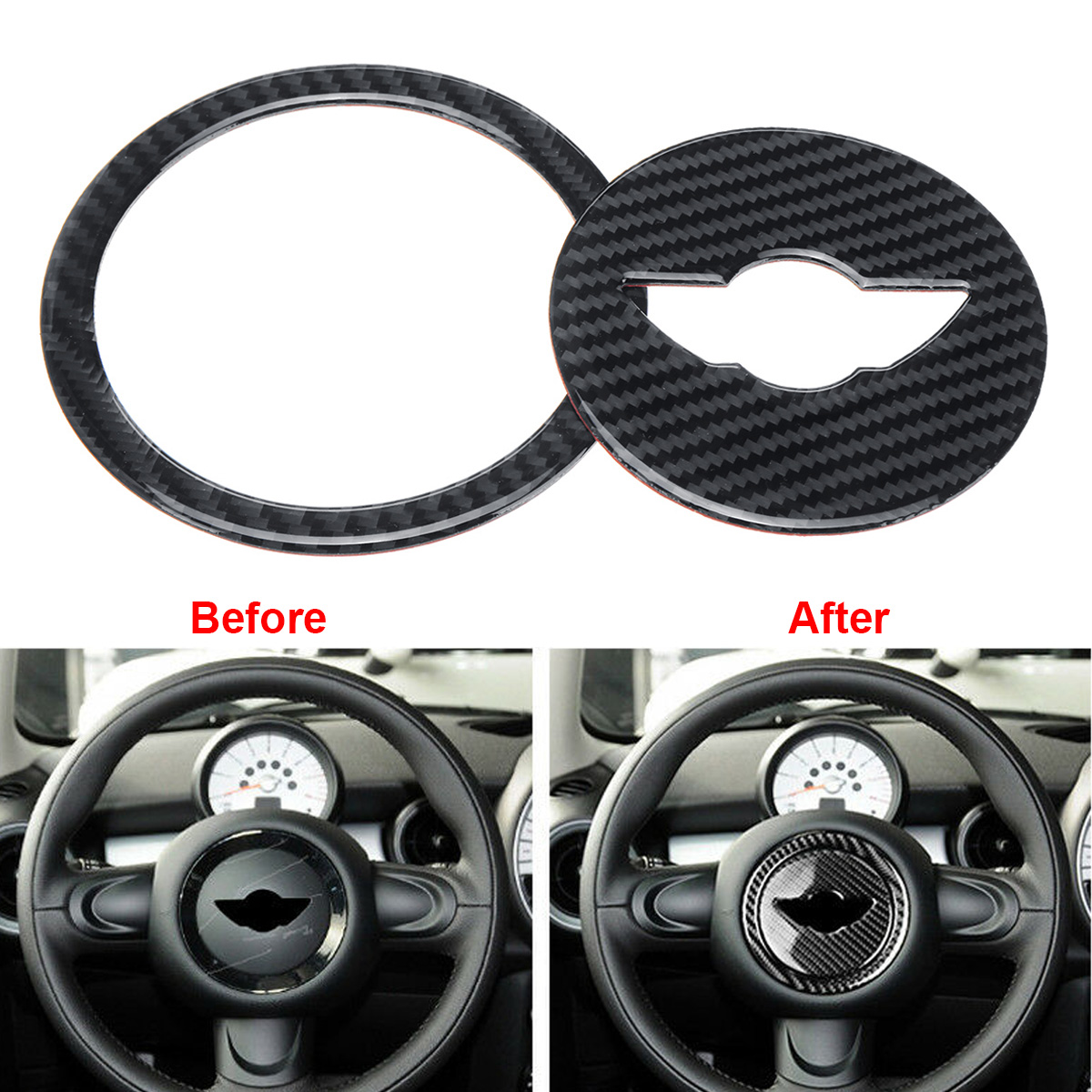 Real-Carbon-Fiber-Steering-Wheel-Sticker-Cover-Trim-For-Mini-Cooper-R55-R56-R60-1674378