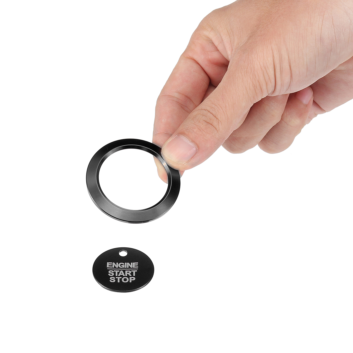 Start-Stop-Engine-Schluumlssellochschalter-Ring-Abdeckung-Trim-Fuumlr-Ford-F150-15-18-1666346