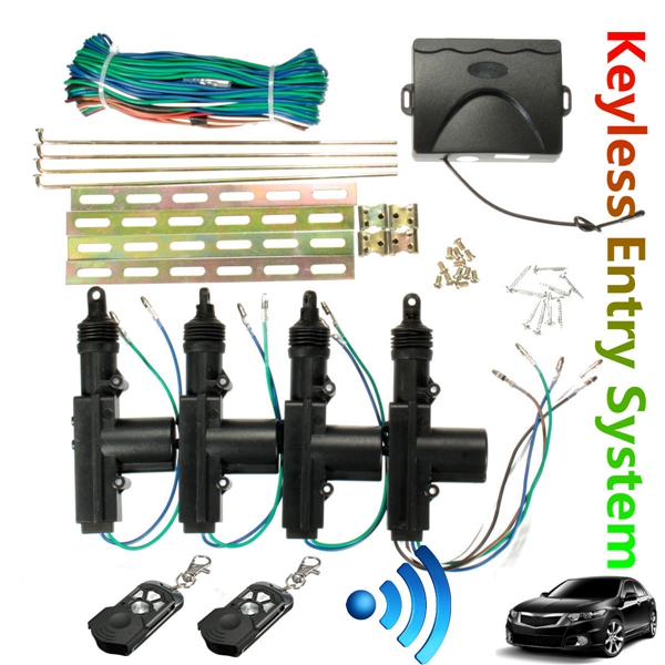 Car-2-or-4-Door-Central-Lock-Locking-Keyless-Entry-System-Kit-Remote-Key-Fob-1033144