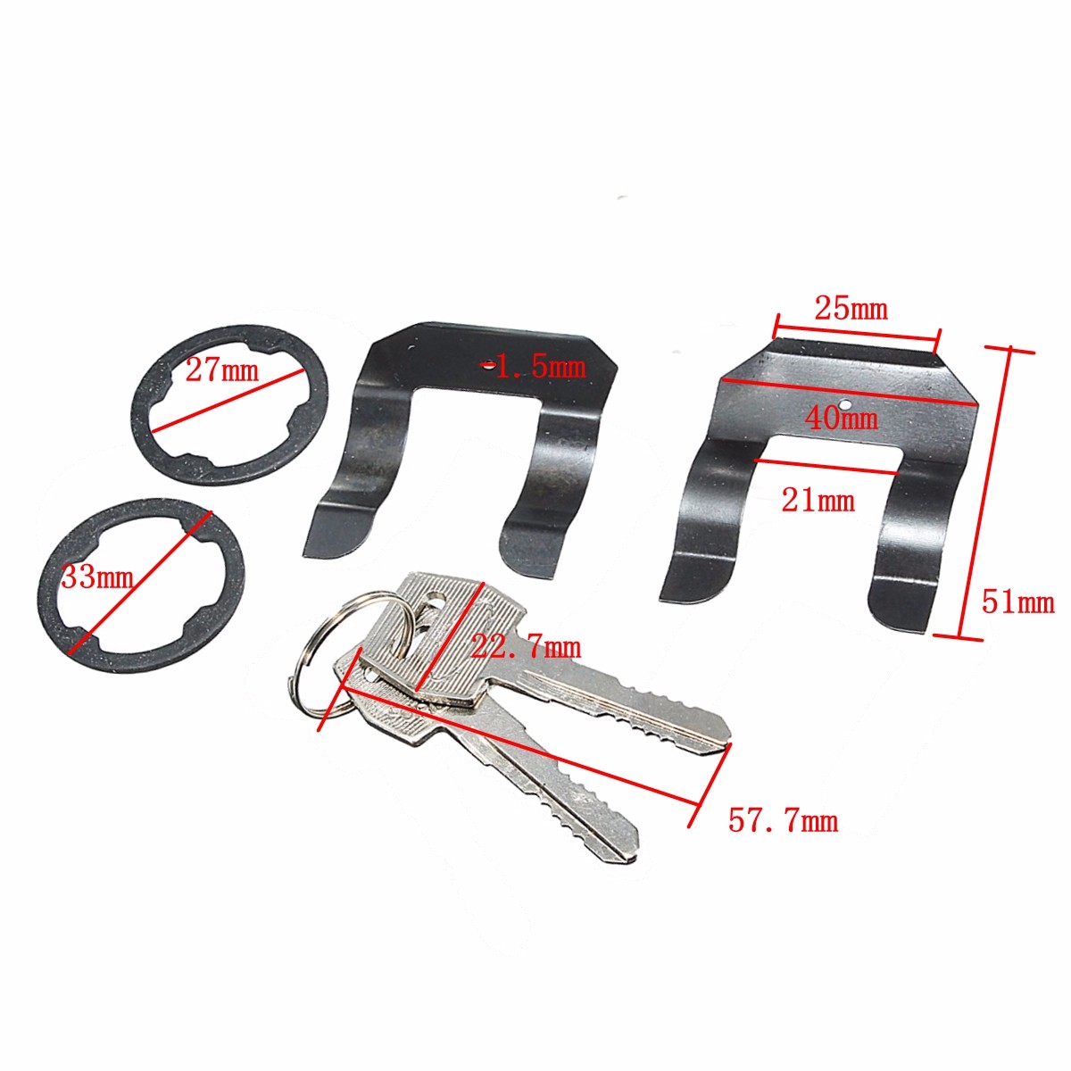 Door-Lock-Assembly-Key-Cylinder-Gasket-Retainer-Repair-Kit-For-Ford-Mercury-1405246