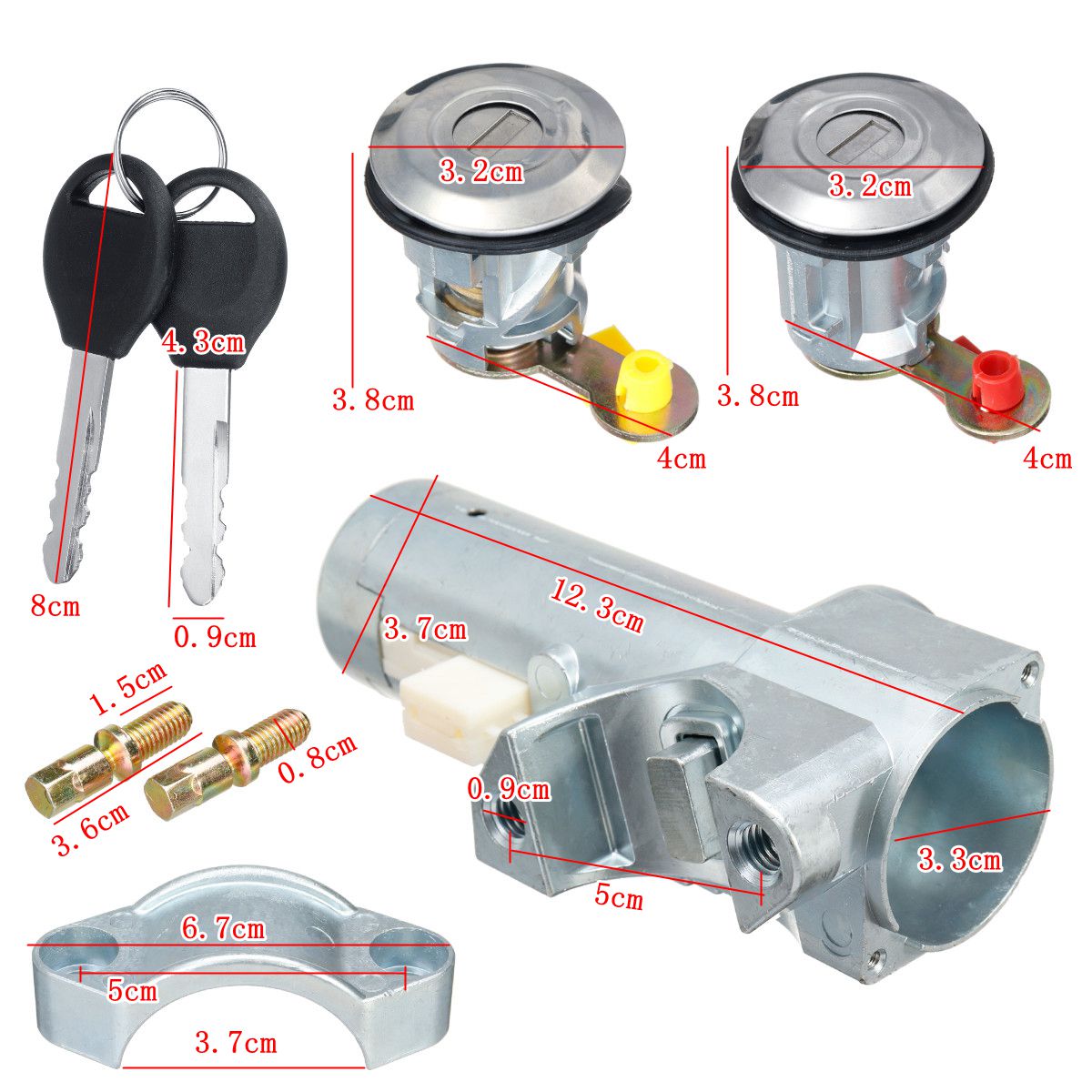 Set-of-3-Ignition-Barrel-Lock--Keys-Metal-For-Nissan-Navara-D22-0397---0506-1713055