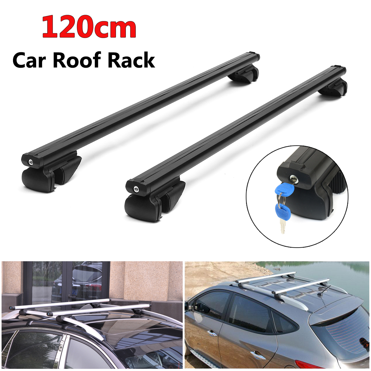 120cm-Universal-Aluminum-Car-Roof-Rack-Locking-Cross-Bars-Anti-Theft-Lockable-1680967