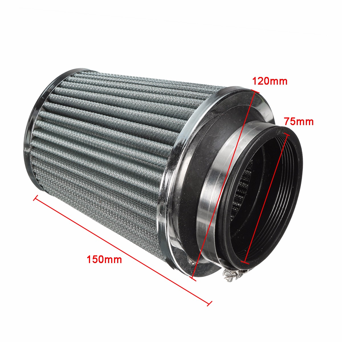 3Inch-75mm-Car-Air-Filter-Clean-Intake-High-Flow-Short-RAMCOLD-Round-Cone-Heavy-Metal-Alloy-1404939