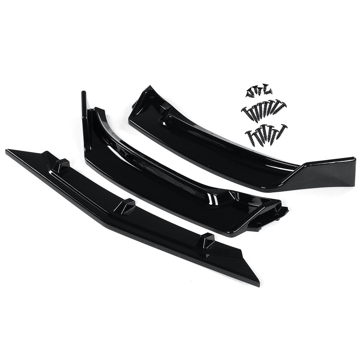 3PCS-For-2014-2018-Mazda-3-Axela-Painted-Black-Front-Bumper-Body-Kit-Spoiler-Lip-1773960
