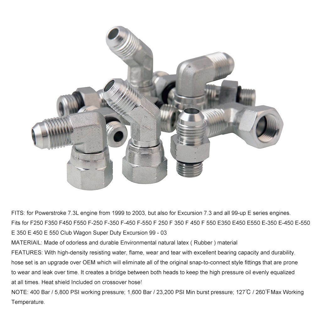 73L-Powerstroke-High-Pressure-Oil-Pump-HPOP-Hoses-Lines-Kit--Crossover-Line-For-Ford-1999-2003-1794675