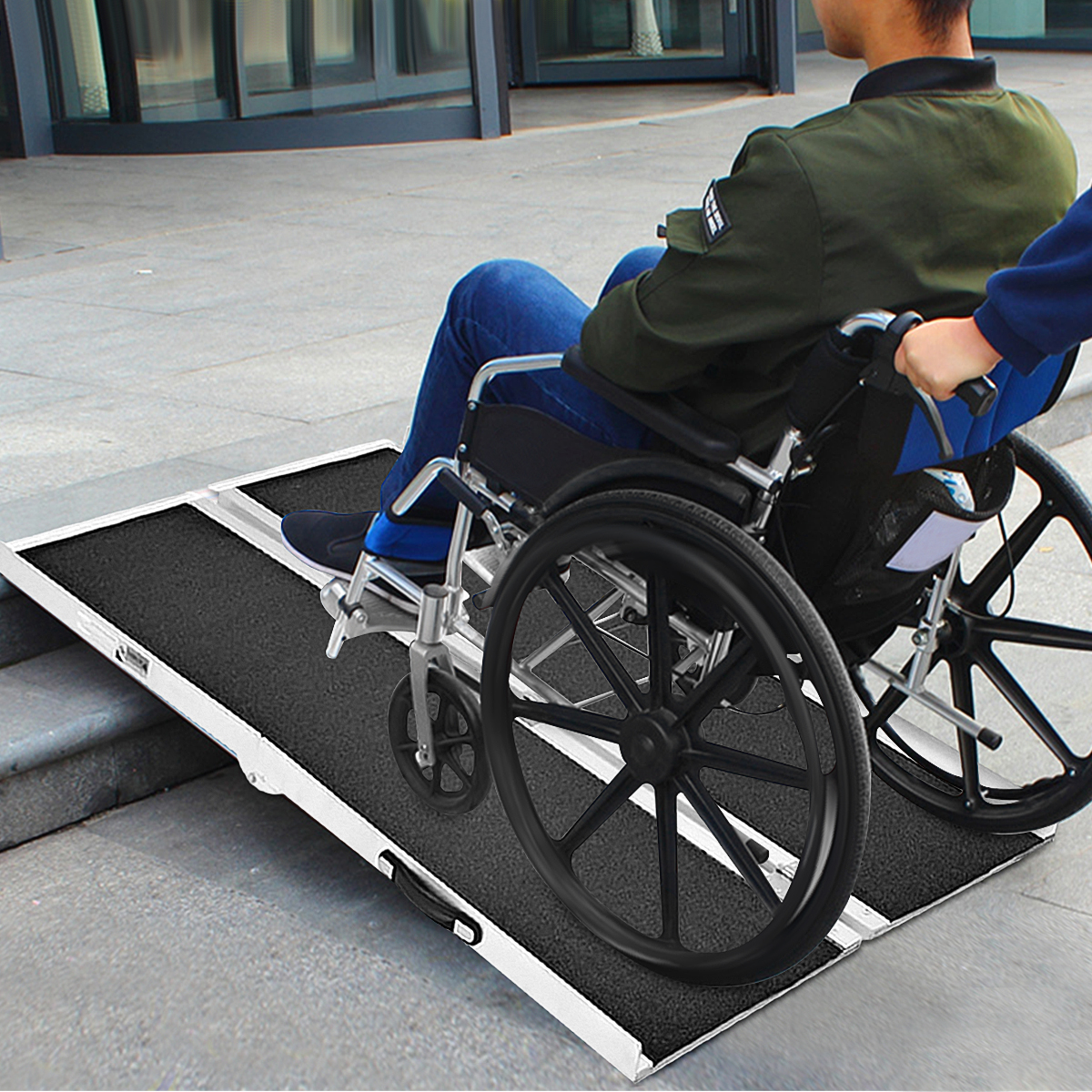 7FT-Non-Skid-Aluminum-Portable-Multifold-Wheelchair-Ramp-600-lb-Mobility-Scooter-Carrier-1764391